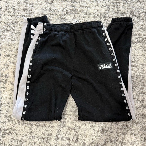 Victoria's Secret Pants - Sweatpants Pink by Victoria Secret with Logo- Black and White- Size XS